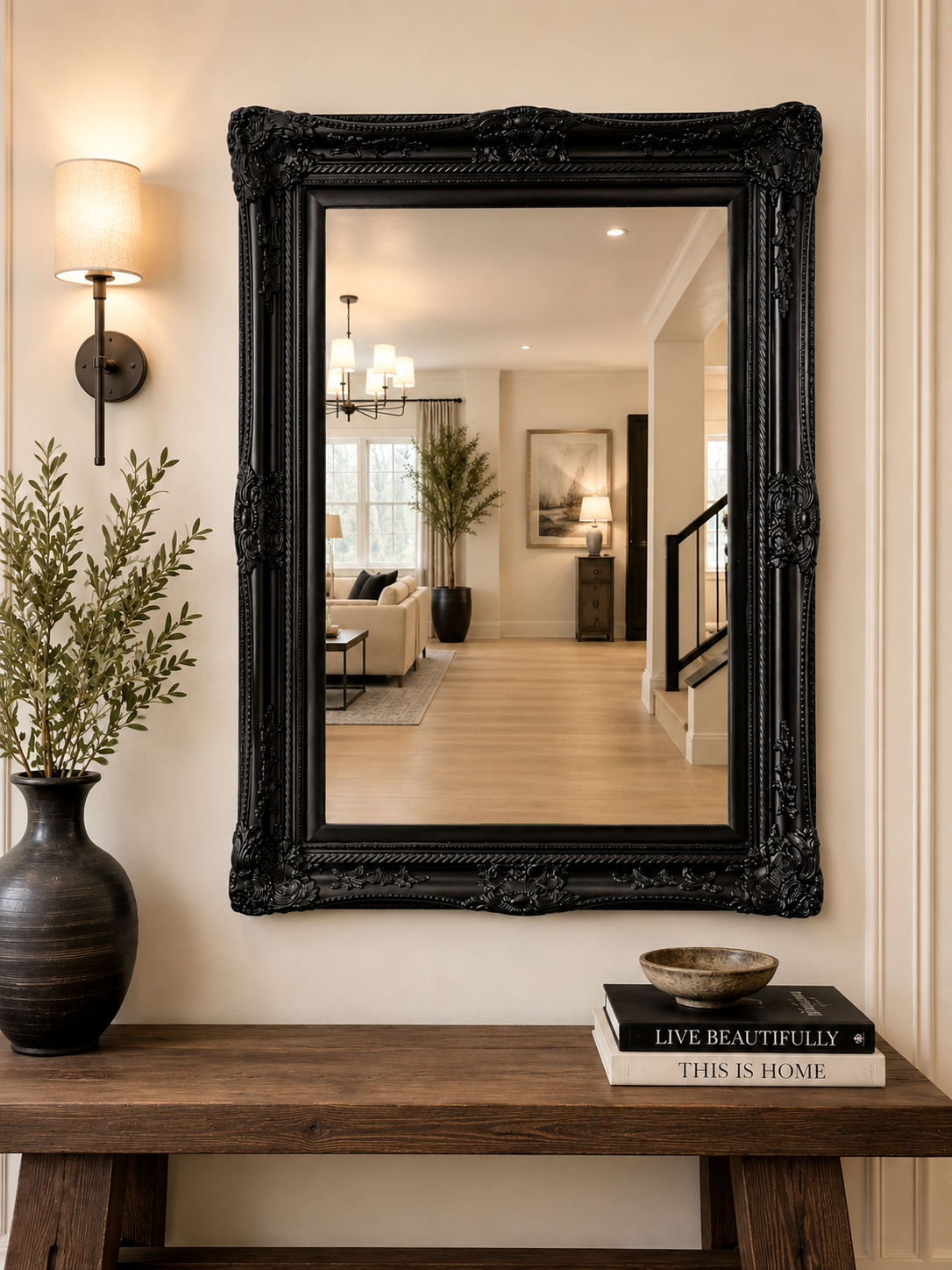 Ornate Black Statement Mirror