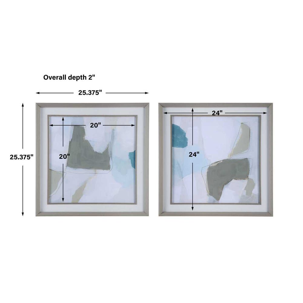 Mist Shapes Framed Prints, Set of 2