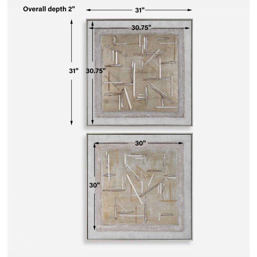 Unpredictable Hand Painted Canvases, Set of 2