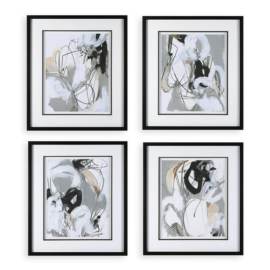 Tangled Threads Framed Prints, Set of 4