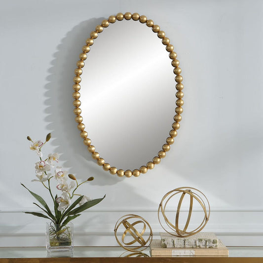 Serena Oval Gold Leaf Mirror