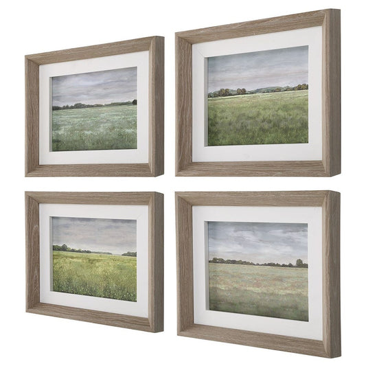 Quiet Meadows Framed Prints, Set of 4