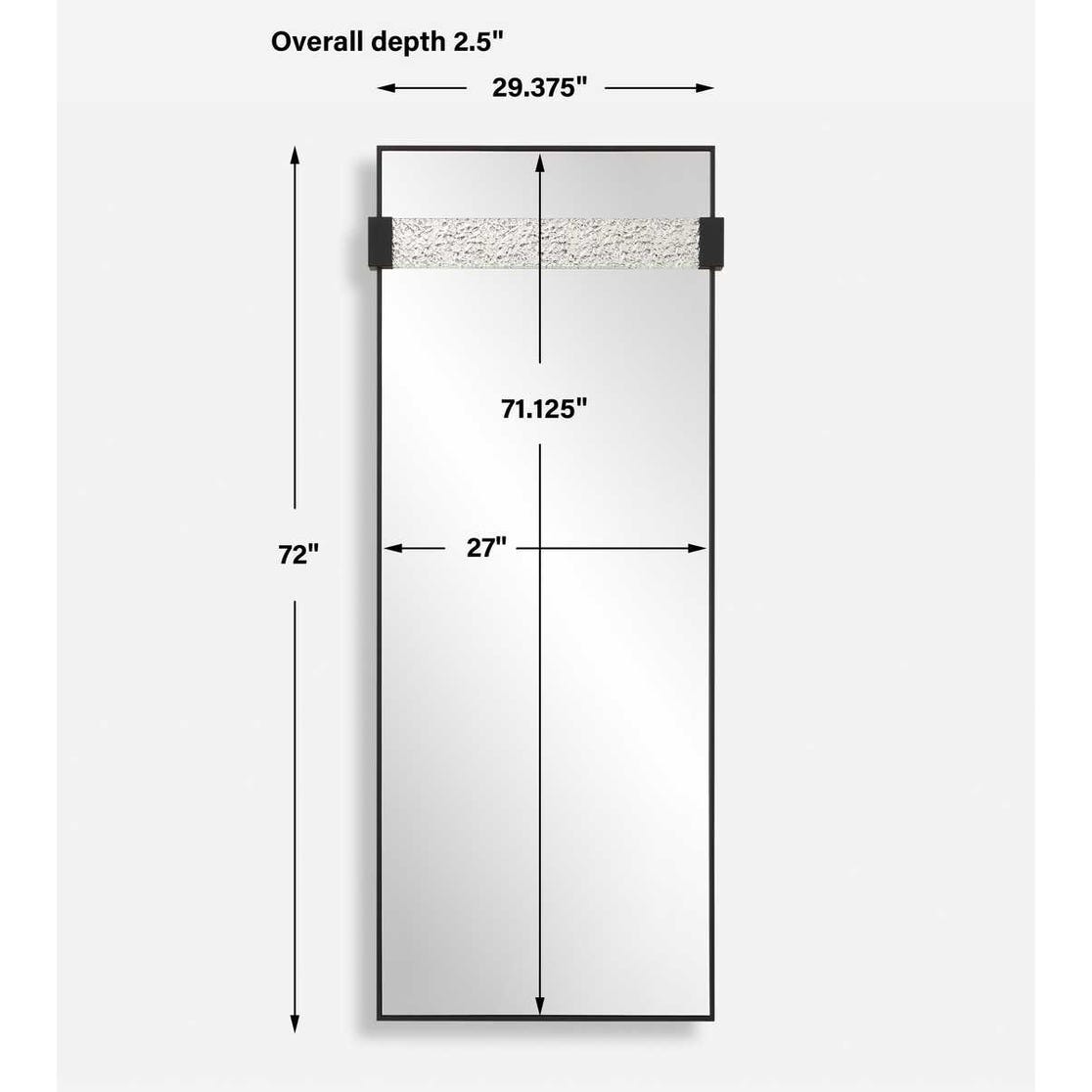 Tall Black Rectangular Wall Mirror – Modern Designer Statement Mirror