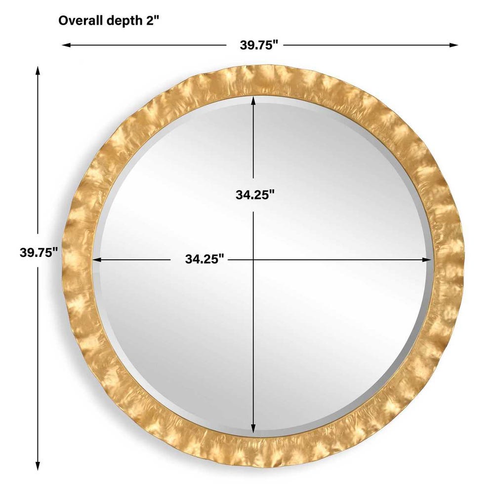 Haya Round Mirror, Gold