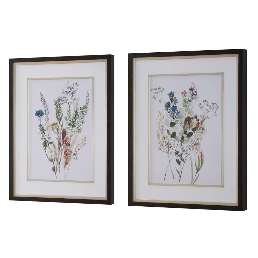 Delicate Flowers Framed Prints, Set of 2