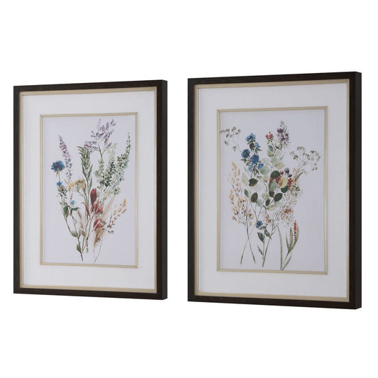 Delicate Flowers Framed Prints, Set of 2