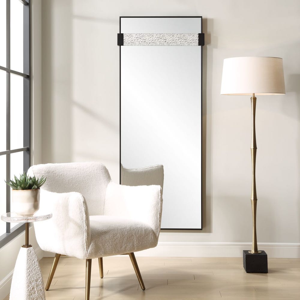Tall Black Rectangular Wall Mirror – Modern Designer Statement Mirror