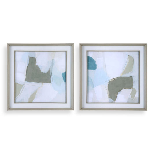 Mist Shapes Framed Prints, Set of 2