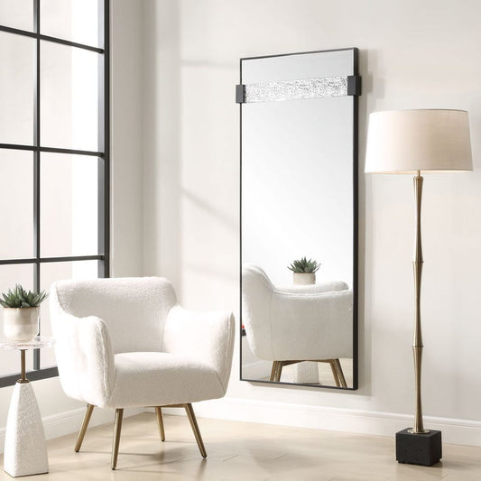 Tall Black Rectangular Wall Mirror – Modern Designer Statement Mirror