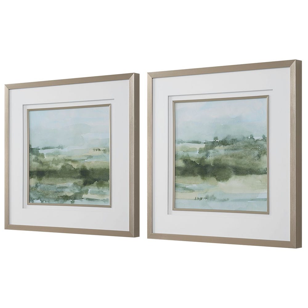 Soft Sage Framed Prints, Set of 2