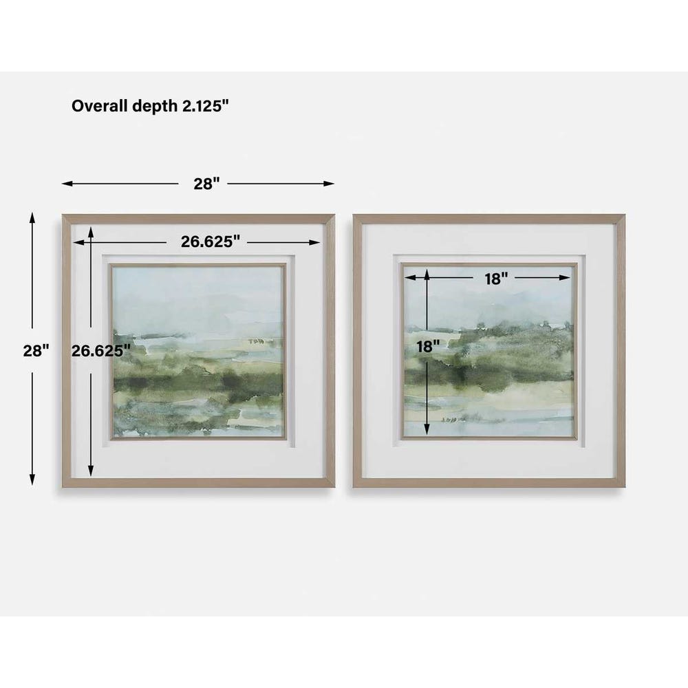 Soft Sage Framed Prints, Set of 2
