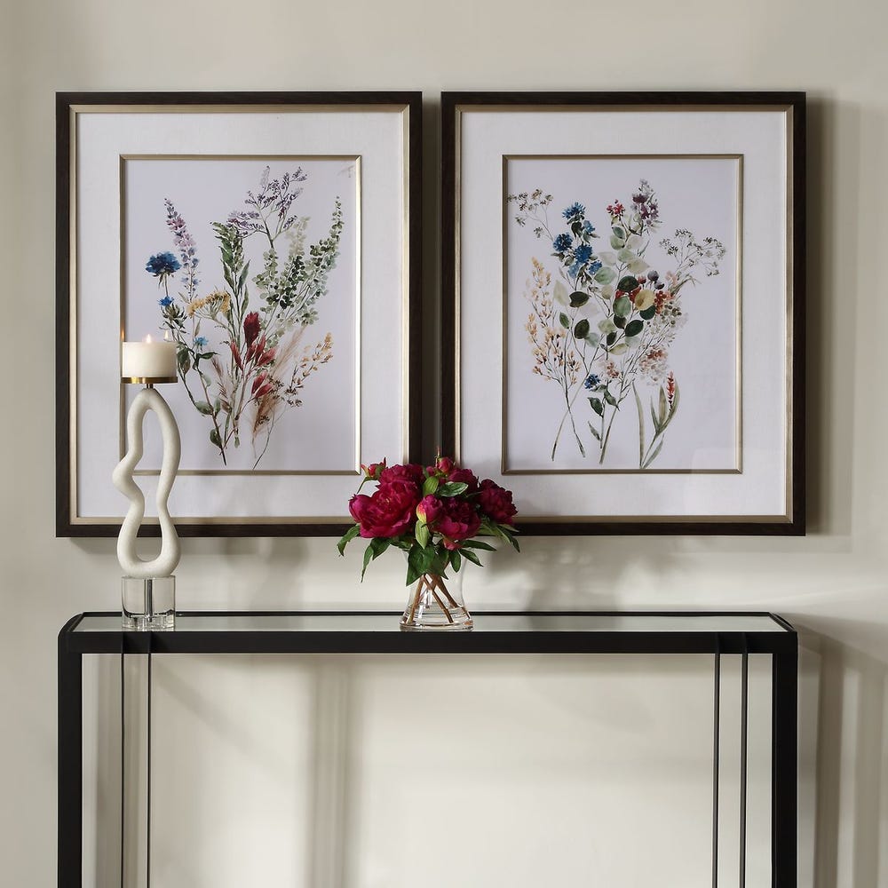 Delicate Flowers Framed Prints, Set of 2