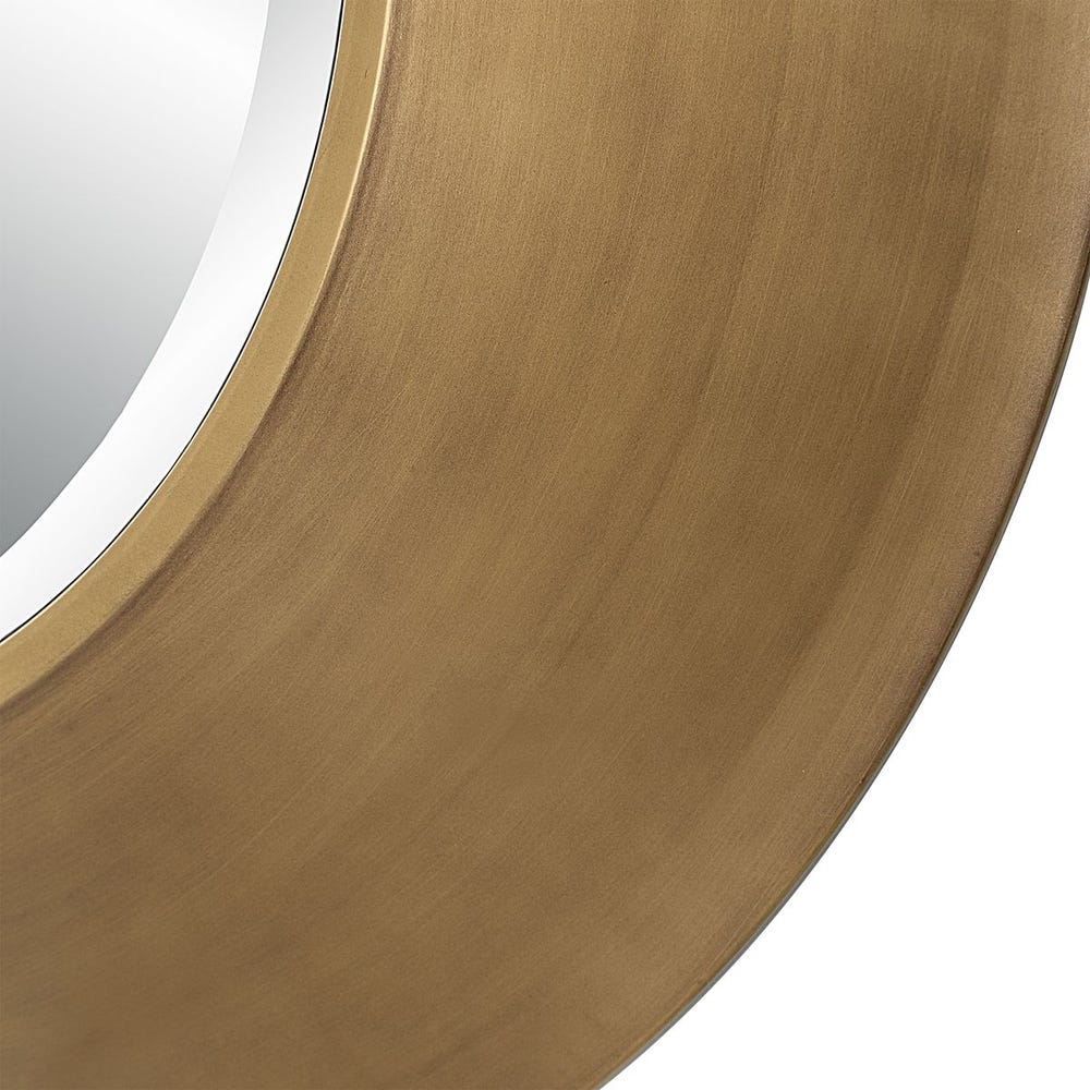 Contessa Wide Gold Round Wall Mirror – Luxury Brushed Metal Statement Mirror