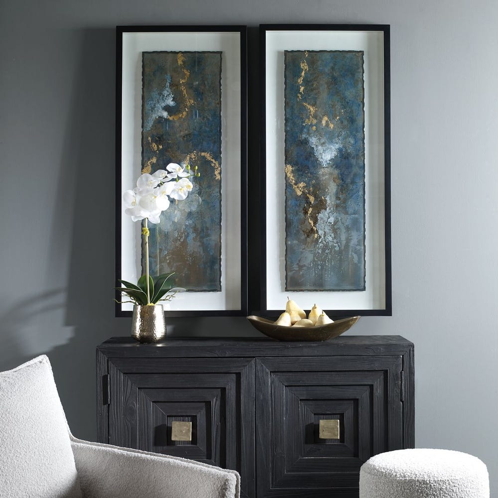 Glimmering Agate Framed Prints, Set of 2