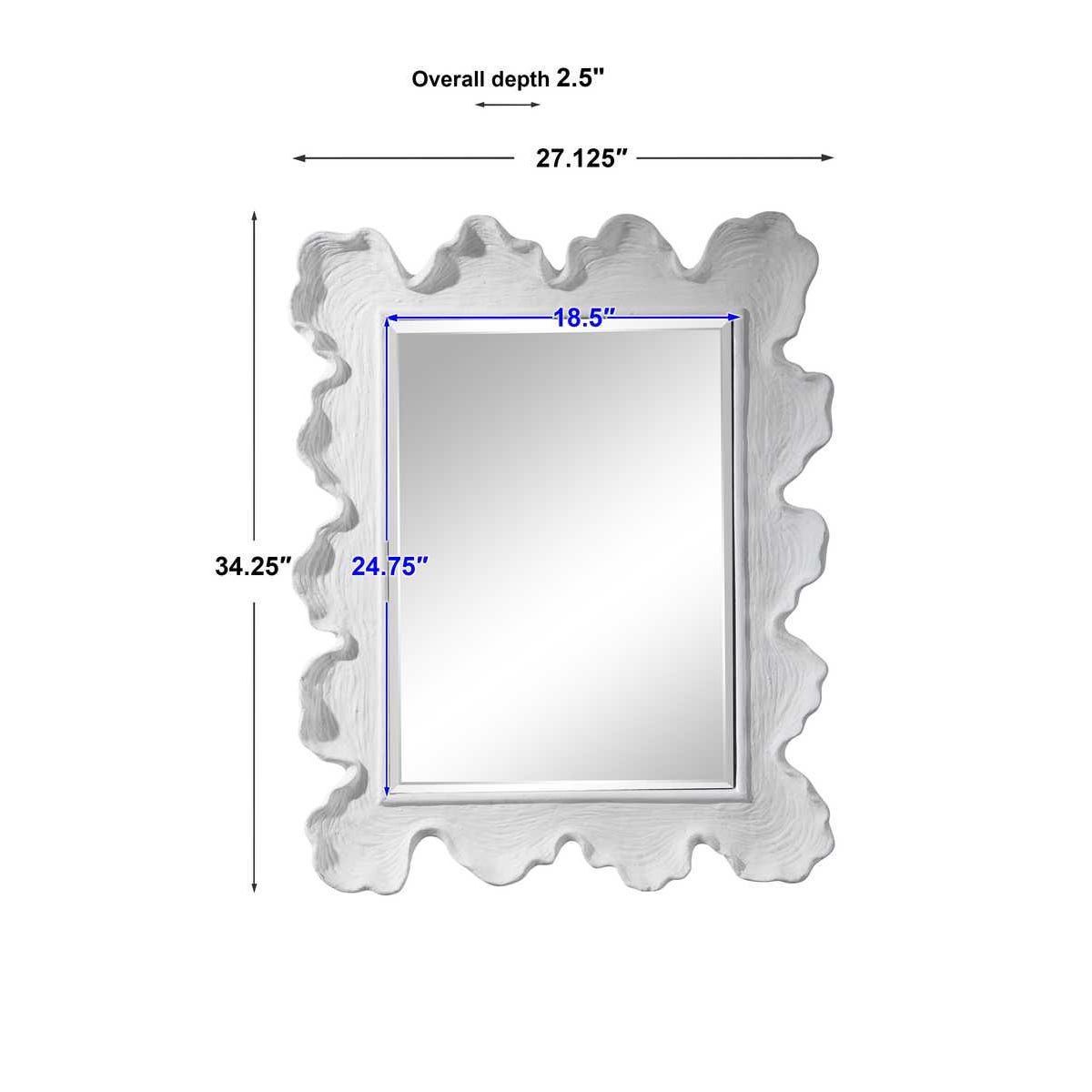 Sea Coral Mirror, White