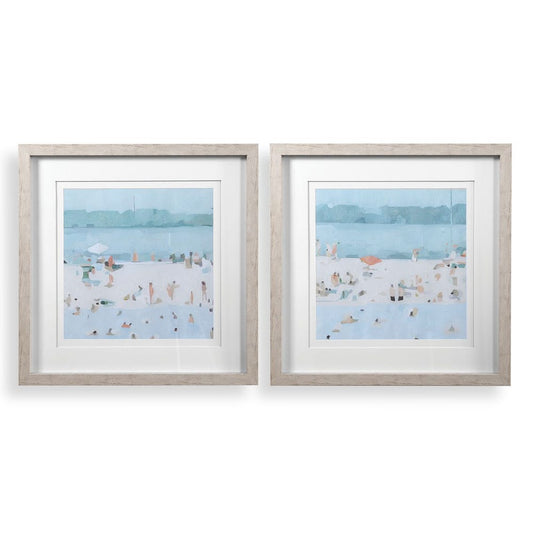 Sea Glass Sandbar Framed Prints, Set of 2