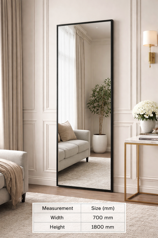 Black Metal Frame Full Length Mirror