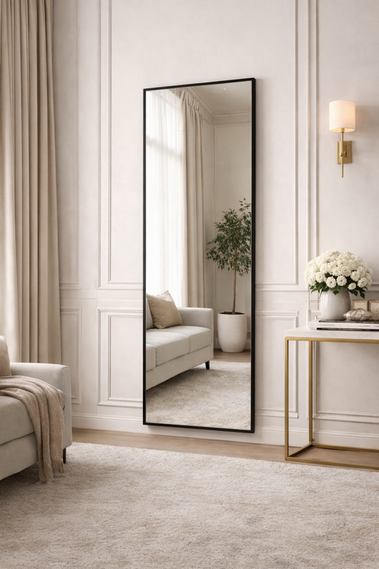 Black Steel Frame Full Length Mirror