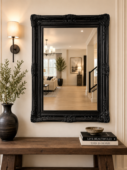 Ornate Black Statement Mirror