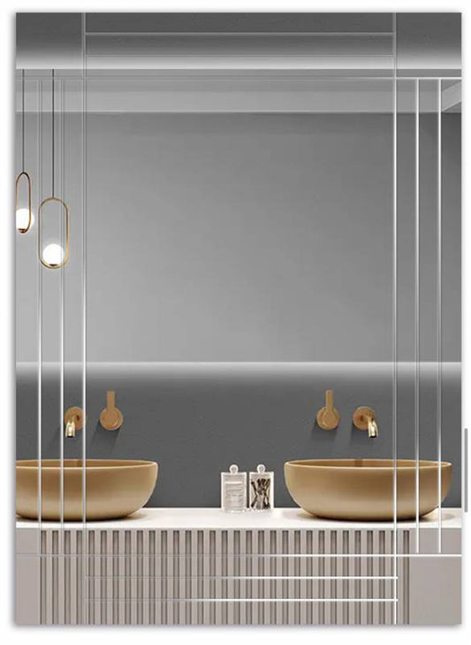 Glass To Glass Square Mirror