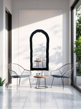 Black Arch Decorative Mirror