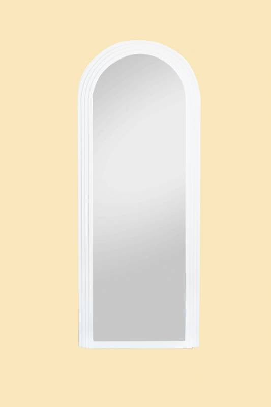 White Arch Wood Mirror