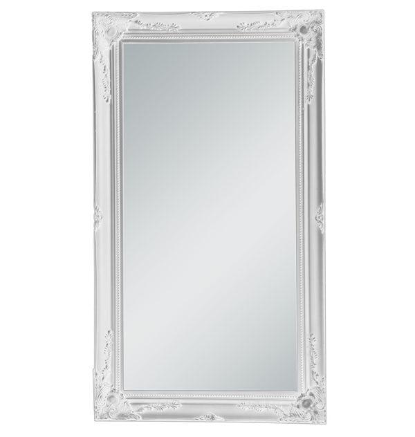 Ornate White Brushed Mirror