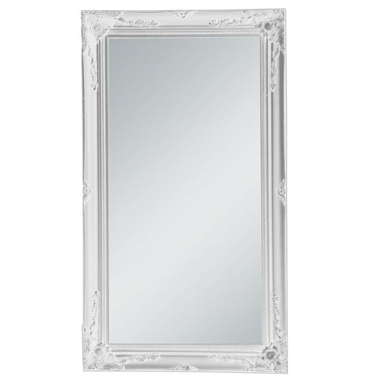 Ornate White Brushed Mirror