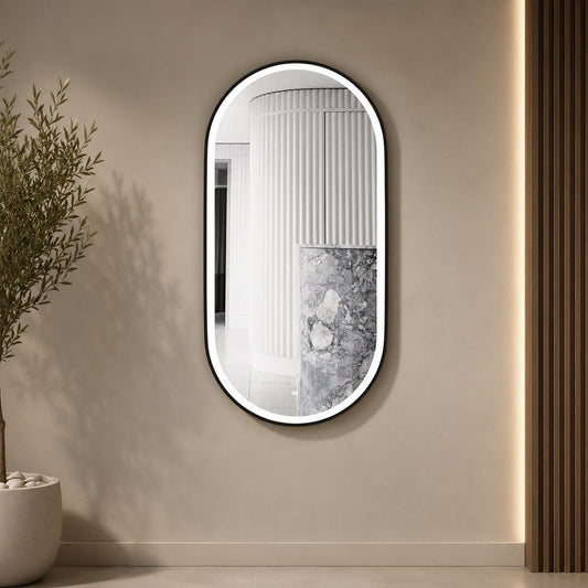 LED  Black Metal Frame Mirror 900(H) X 450(W)