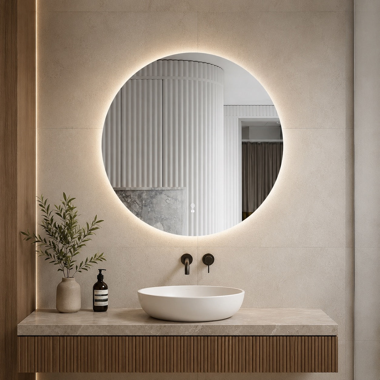 LED Round Frameless Mirror 800MM