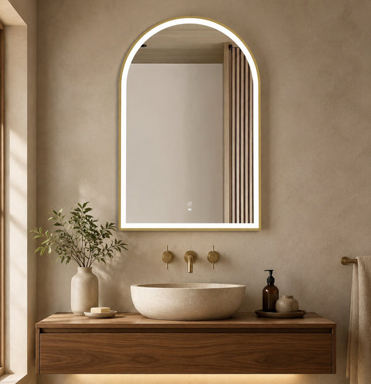LED Gold Metal Frame Mirror 900(H) X 600(W)