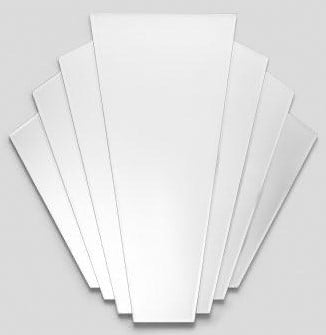 MODERN BEVELED EDGE FRAMELESS FAN ART MIRROR