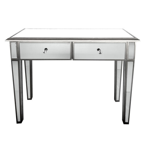 Manhattan Hall Table Bevelled Glass Style in Silver Colour