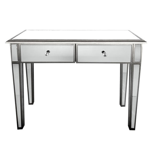 Manhattan Hall Table Bevelled Glass Style in Silver Colour