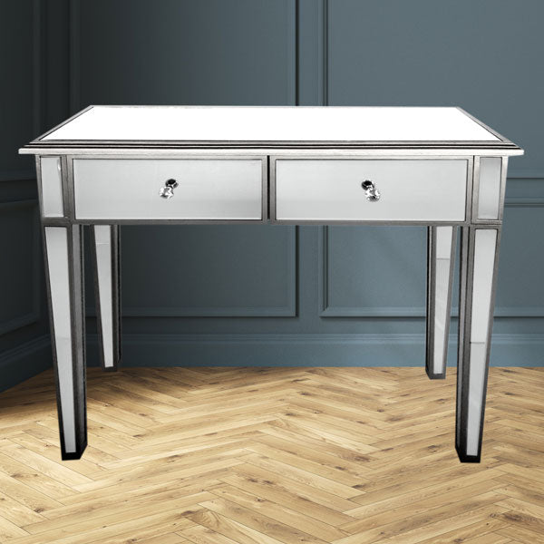 Manhattan Hall Table Bevelled Glass Style in Silver Colour