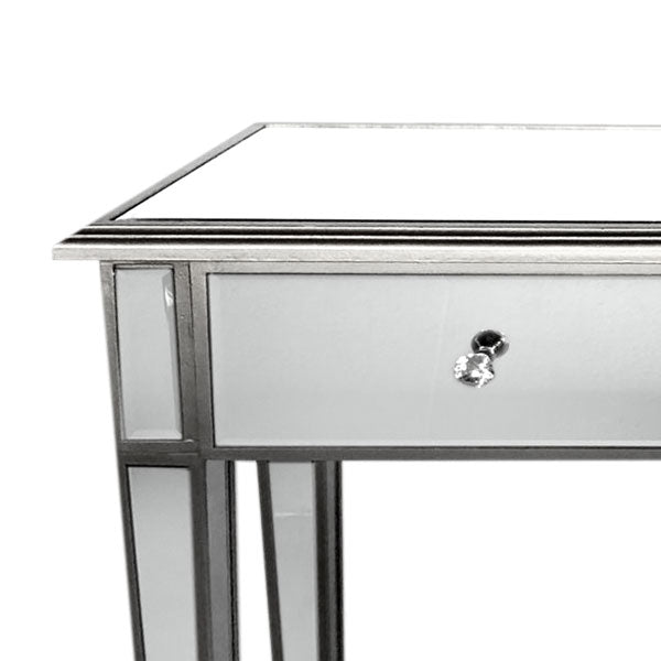 Manhattan Hall Table Bevelled Glass Style in Silver Colour