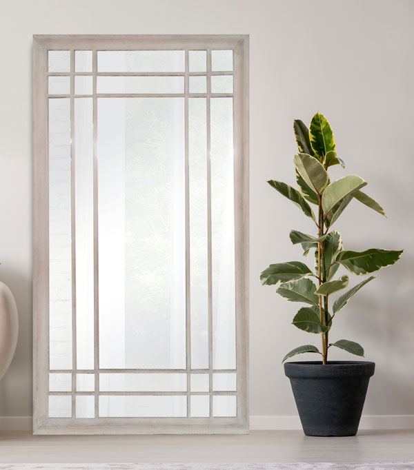 Brushed Wooden Mirror
