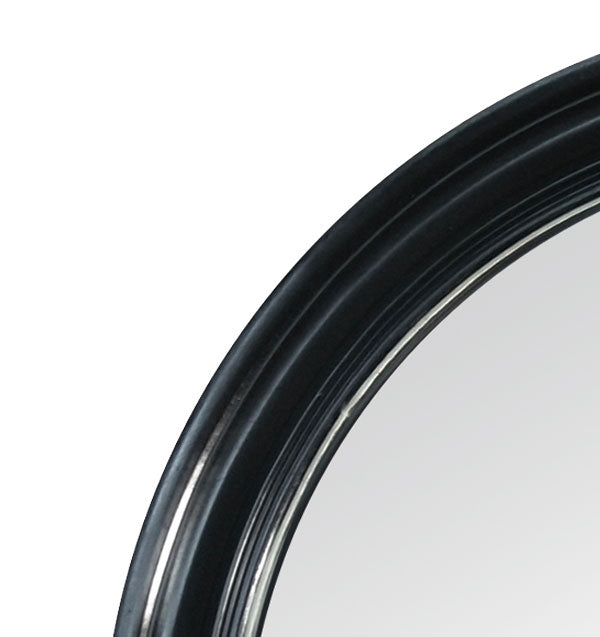 Round Black Wall Mirror - 90cm