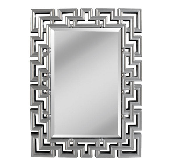 Luxury Geometric Silver Wall Mirror – Statement Decorative Accent
