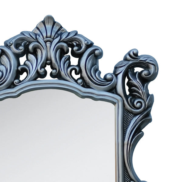 Ornate Mirror Antique Silver