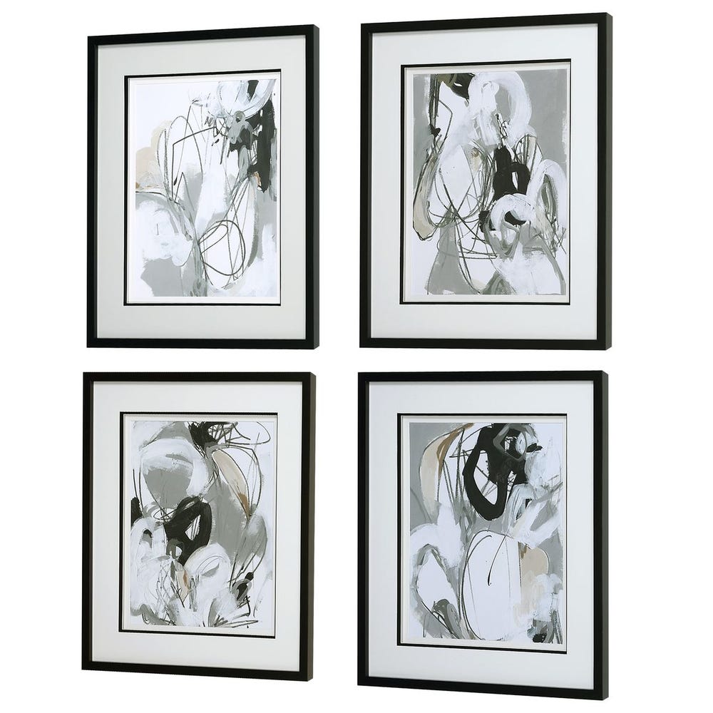 Tangled Threads Framed Prints, Set of 4