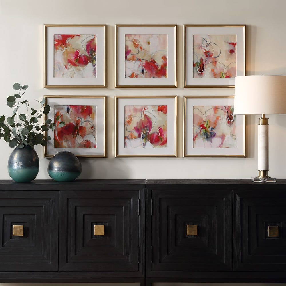Fresh Start Framed Prints, Red, Set of 6