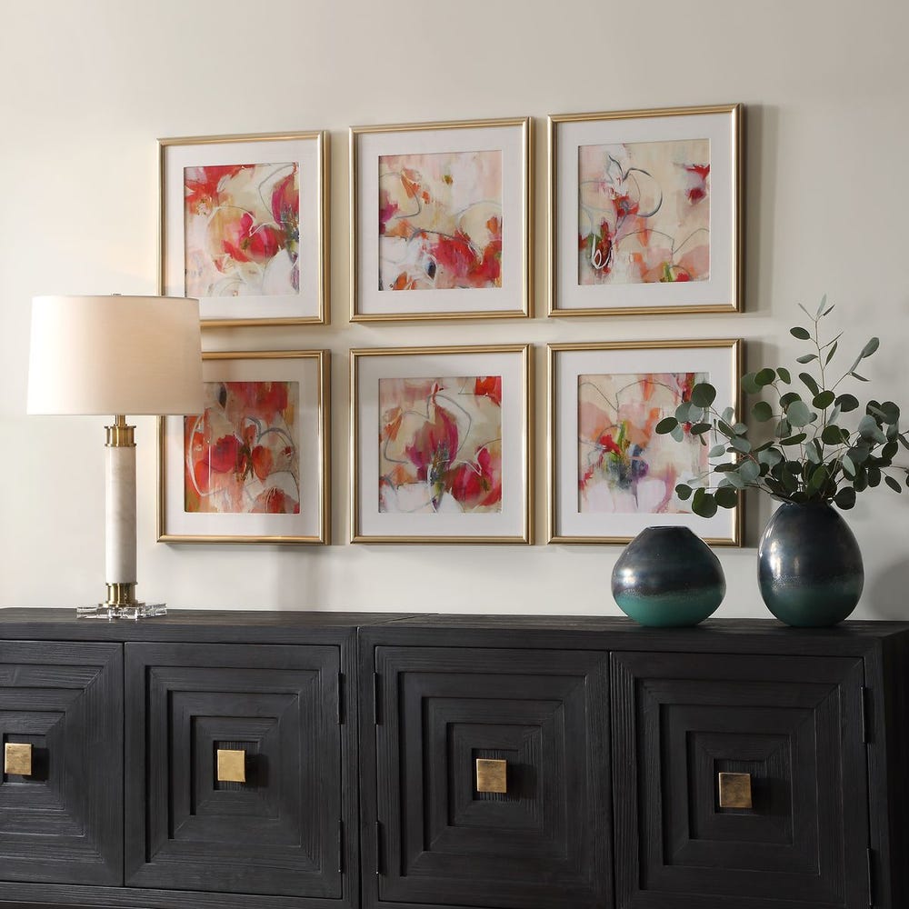 Fresh Start Framed Prints, Red, Set of 6
